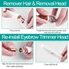 2 in 1 Electric Eyebrow Trimmer Painless Eye Brow Epilator For Women Makeup Mini Razors Portable Facial Hair Removal Shaver 4