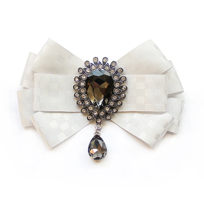 Papillon Con Cristalli E Strass Per Donna E Uomo - Clip O Cinturino Regolabile Per Smoking E Matrimoni (Nero, Blu, Rosso) - 2