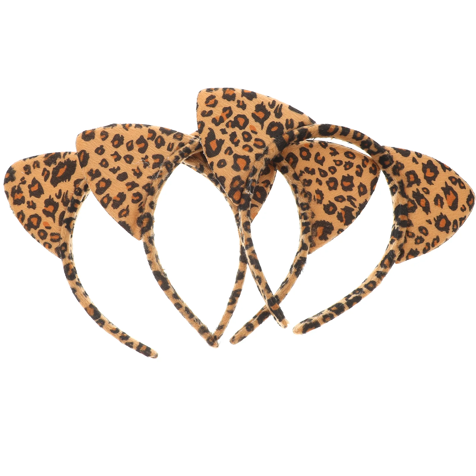 

3 Pcs Animal Ear Headband Leopard Hair Bands Print Ears Accessories for Women Abs Flannel Headbands