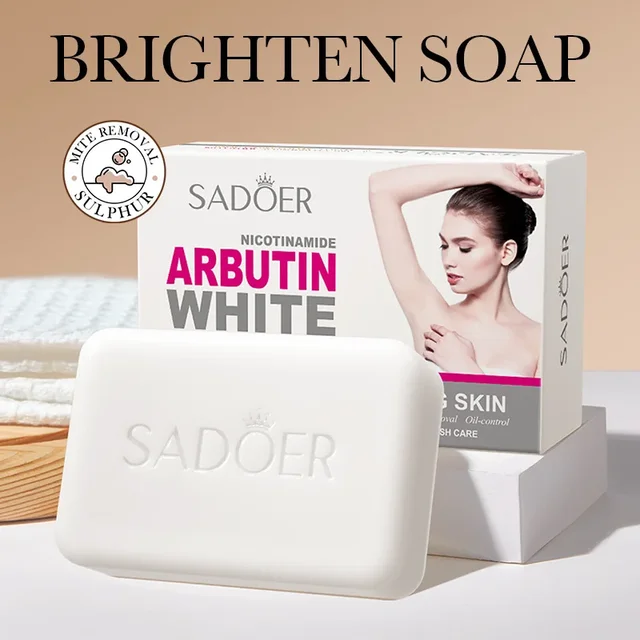 SADOER Niacinamide Arbutin Facial Soap Moisturizing Brightening Deep Cleansing Body Face Wash Foam Facial Cleanser Handmade Soap 2
