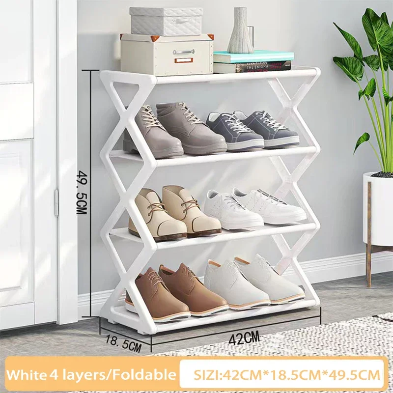 Shoe Rack Shoe Organizer Simple Fashion Shoe Rack 4-5Layer Trapezoidal Shoes Organizer Stand Holder Living Room Space Saving Modern Assembled Shoe Rack