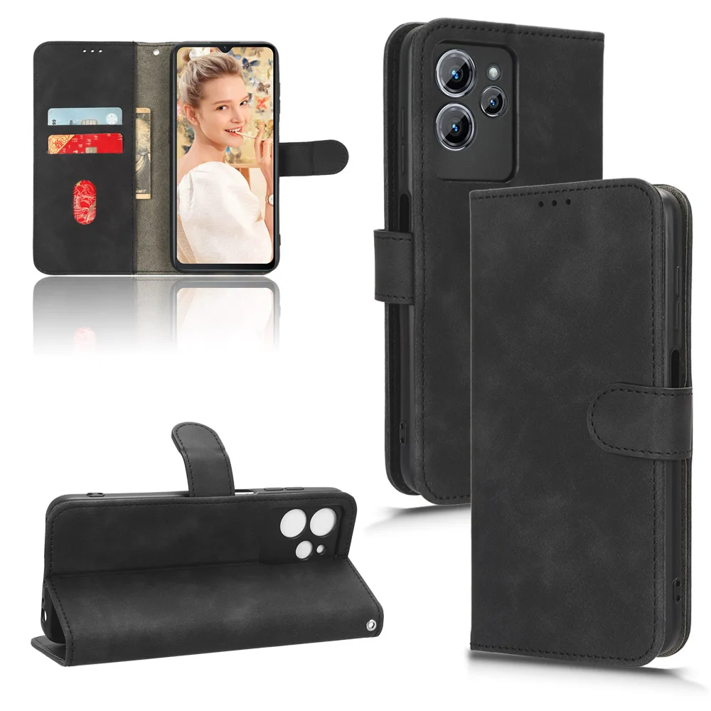 HAOYE Cover In Pelle Con Portafoglio Per Oukitel C33 – Custodia A Libro Con Slot Carte, Supporto E Chiusura Magnetica, Blu - 2