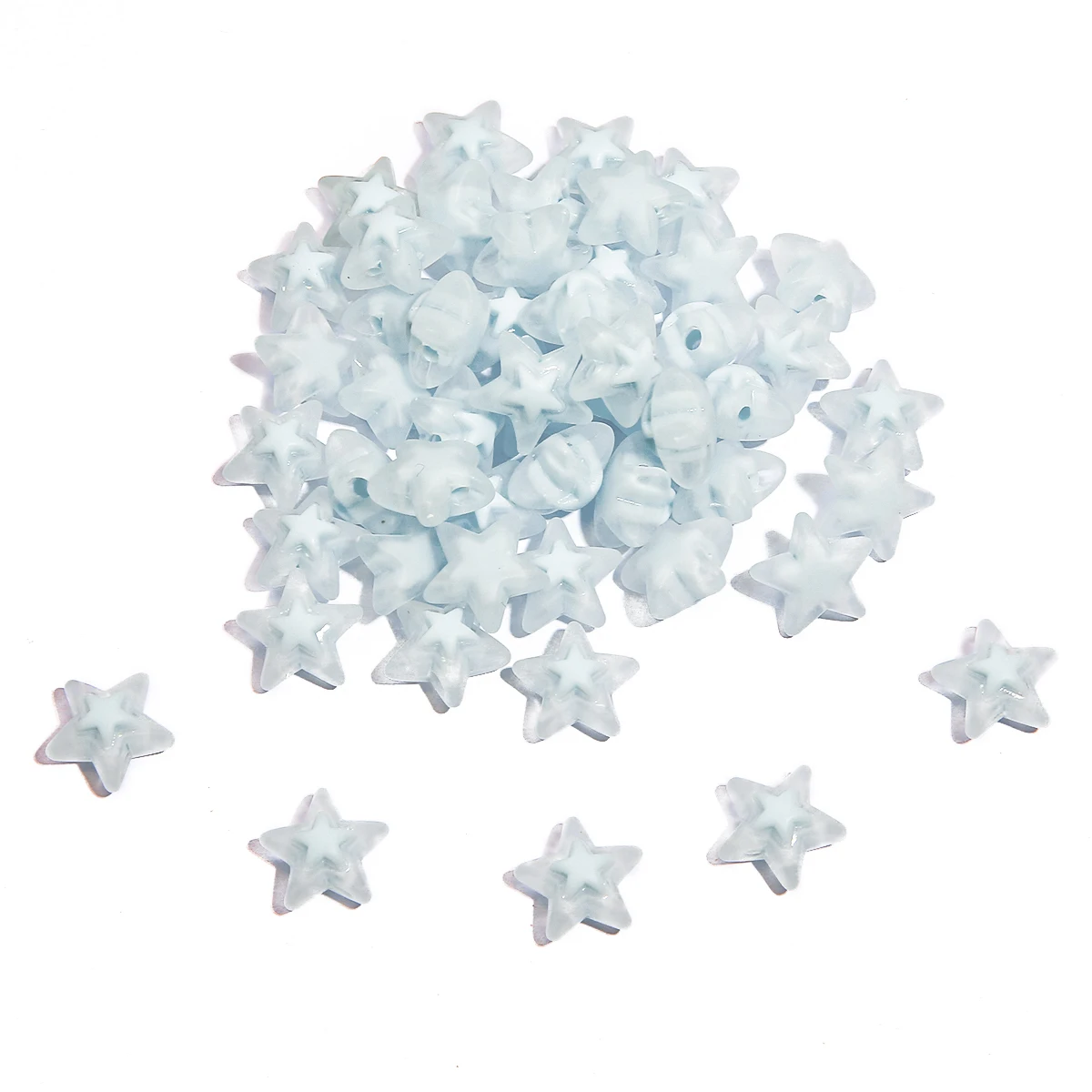 20 stücke Acryl Transparent Matt Stern Pentagramm Form Perlen Charme Für Schmuck Machen DIY Halskette Ohrringe Halskette Zubehör – Detail 8