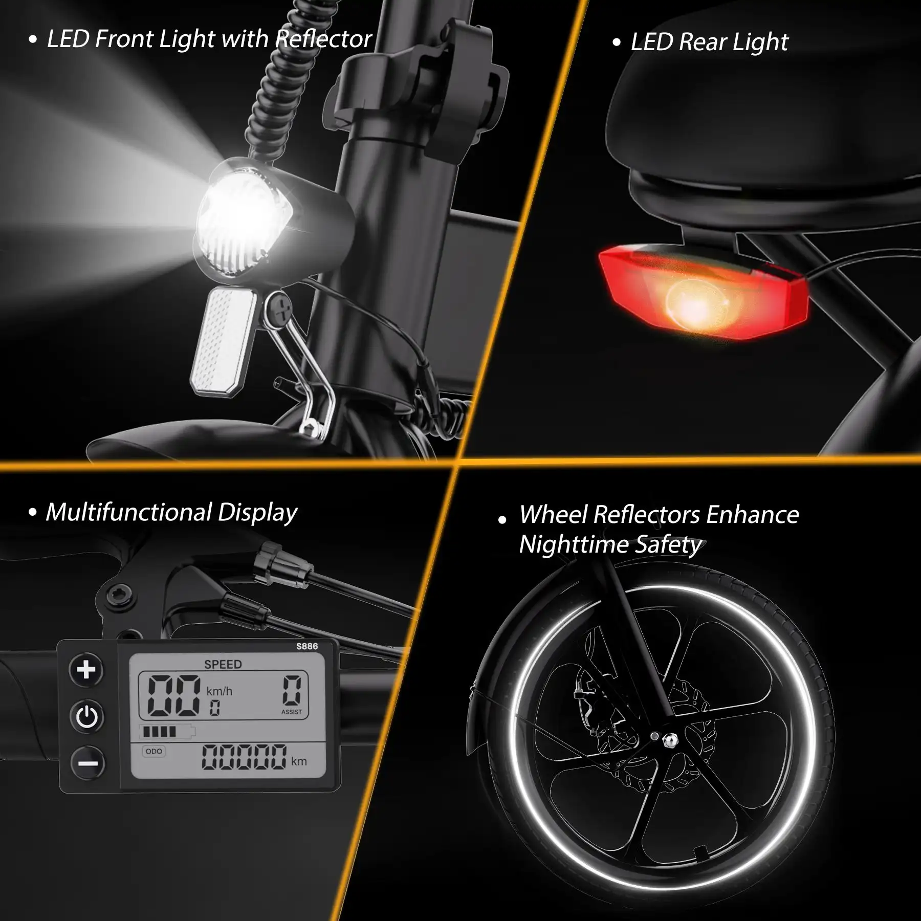 HITWAY Elektrofahrrad E-Bike faltbares Stadtfahrrad Lithiumbatterie 36V/10,4Ah, elektrische Kilometerstand kann 35-70k erreichen 4