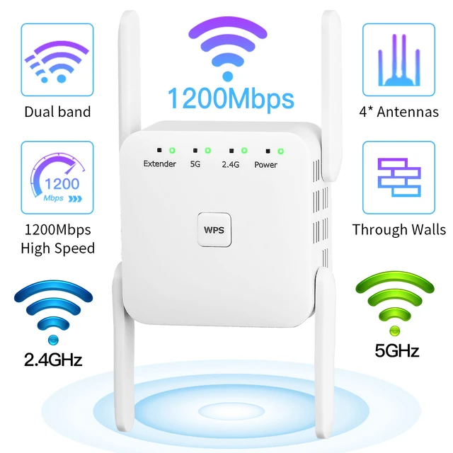 Repetidor WiFi inalámbrico de largo alcance, amplificador de señal 5G,  extensor de red, 1200Mbps, 5 Ghz, nuevo - AliExpress