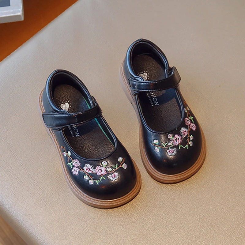 Bobora New Children Leather Shoes for Infant Girls Soft Bottom Casual Shoes Kids Sweet Princess Toddler Dance Sneakers