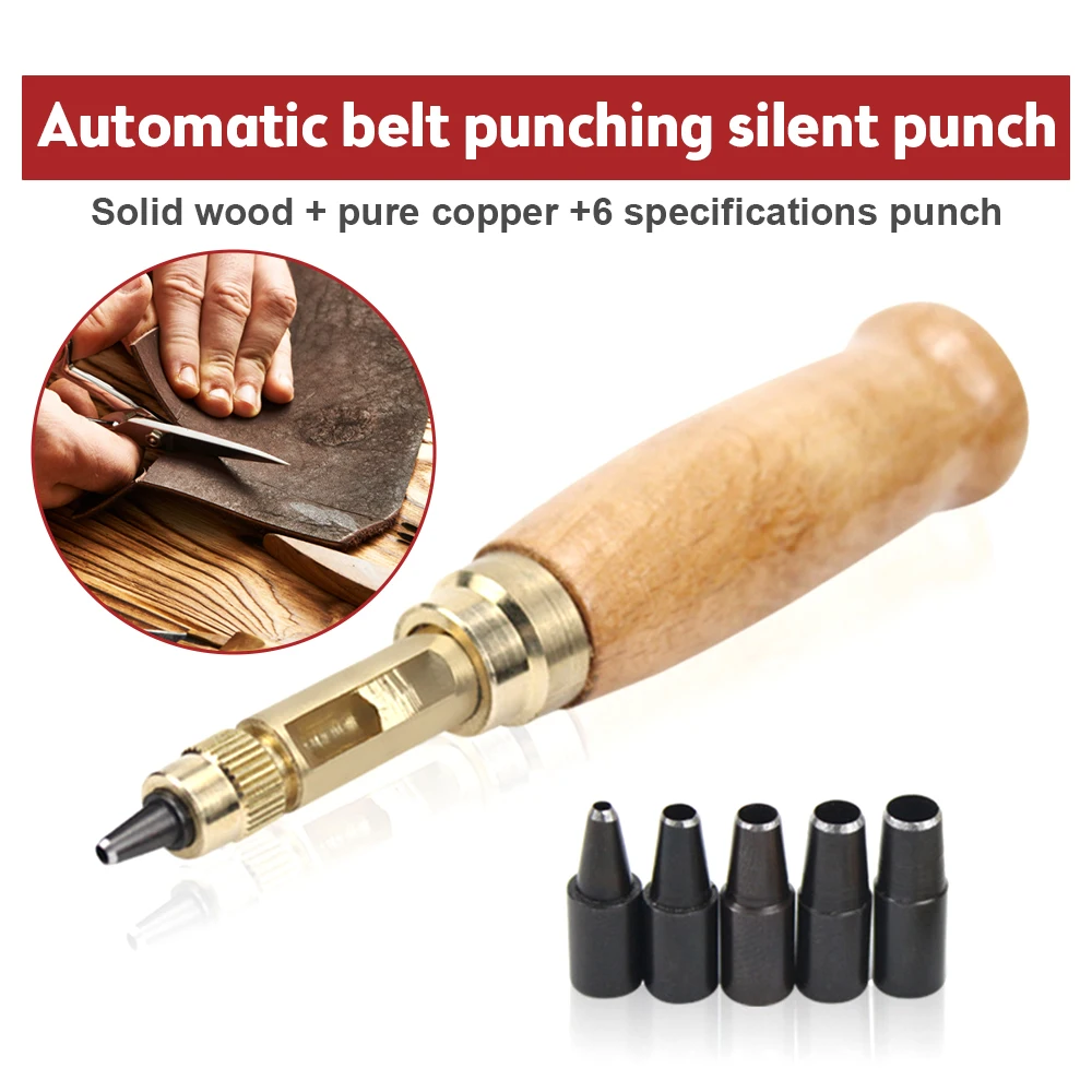 Automatic Belts Punch Replaceable Mute Rotary Punching Punchers Hole Punch Screw Drill Tip Die Leather Watch Craft Tool