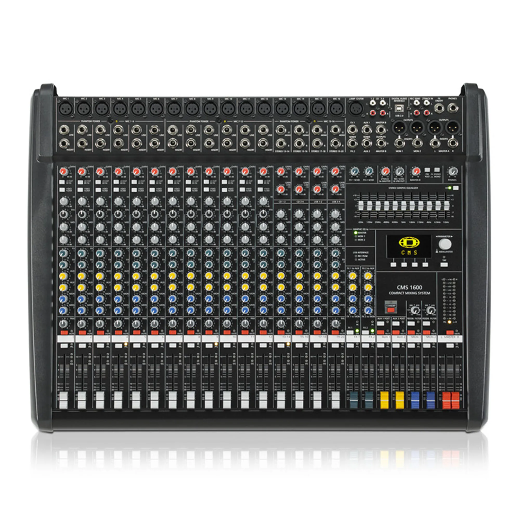 

CMS1600-3 48V Phantom Audio Mixer Console Professional 16 Channel Compact Mixing Desk System For Stage Church Studio