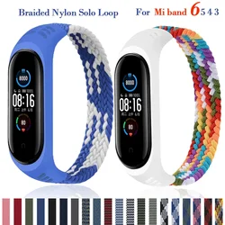 Nylon Braided Solo Loop for Xiaomi Mi band 5 6 Strap Bracelet belt Mi band 3 Miband 4 Wristband for xiaomi Mi band 5 6 watchband