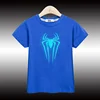 3-14T New Boys Summer Shirt Nightglow Spider Design Tops Children's Short Sleeved T-shirt 2