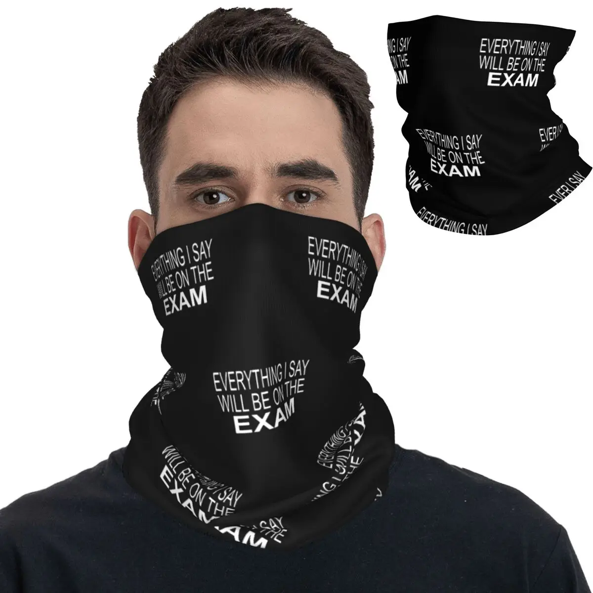 

Will Be On The Exam Bandana Neck Gaiter Geek Math Teacher Gift Mask Scarf Multifunctional Balaclava Cycling for Men Women Adult