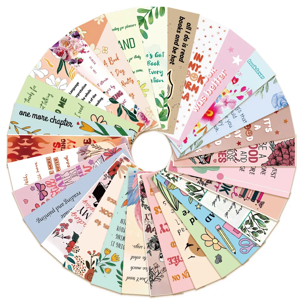Paper Bookmark bookmark page holder bookmark holder 30 Pcs/Set Ins Skeleton Pink Reading Book Series Bright Starry Sky Book Holder Message Card Gift Stationery