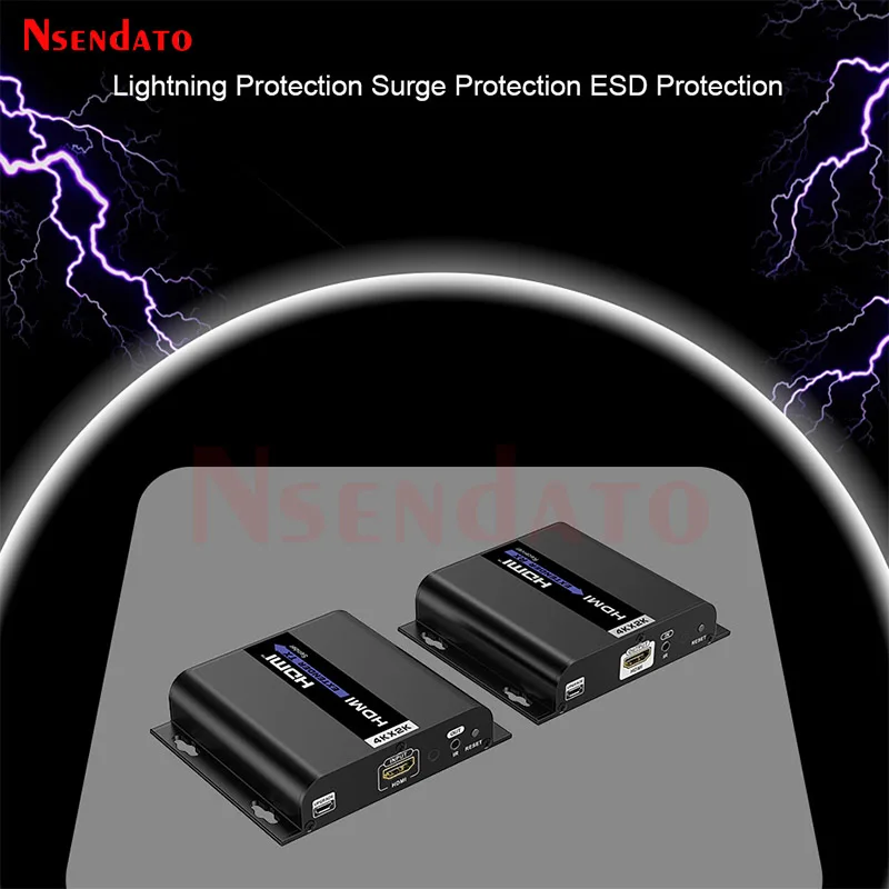 LKV683-5.0 4K@30Hz HDM Network Extender 120M over IP Cat5e/6 HDMI Video Audio Transmitter and Receiver Kit With IR for PC TV Box