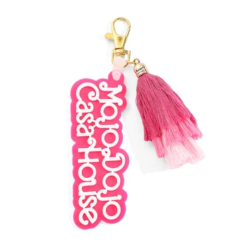 디즈니 바비 아크릴 펜던트 키링, 켄 모조 도조 카사 하우스 핑크 문자 키체인, 핸드백 자동차 키, 귀여운 스위트 장식