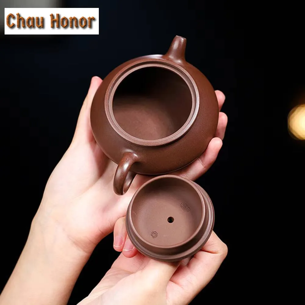 180ml Handmade Purple Clay Tea Pot Chinese Yixing Manshu Teapot Boutique Raw Ore Purple Mud Kettle with Filter Zisha Teaware