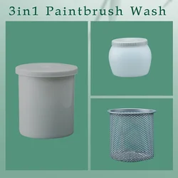 Portable Leak - Proof Paint Brush Cleaner with Lid and Filter for Various Painting Mediums (1pc)