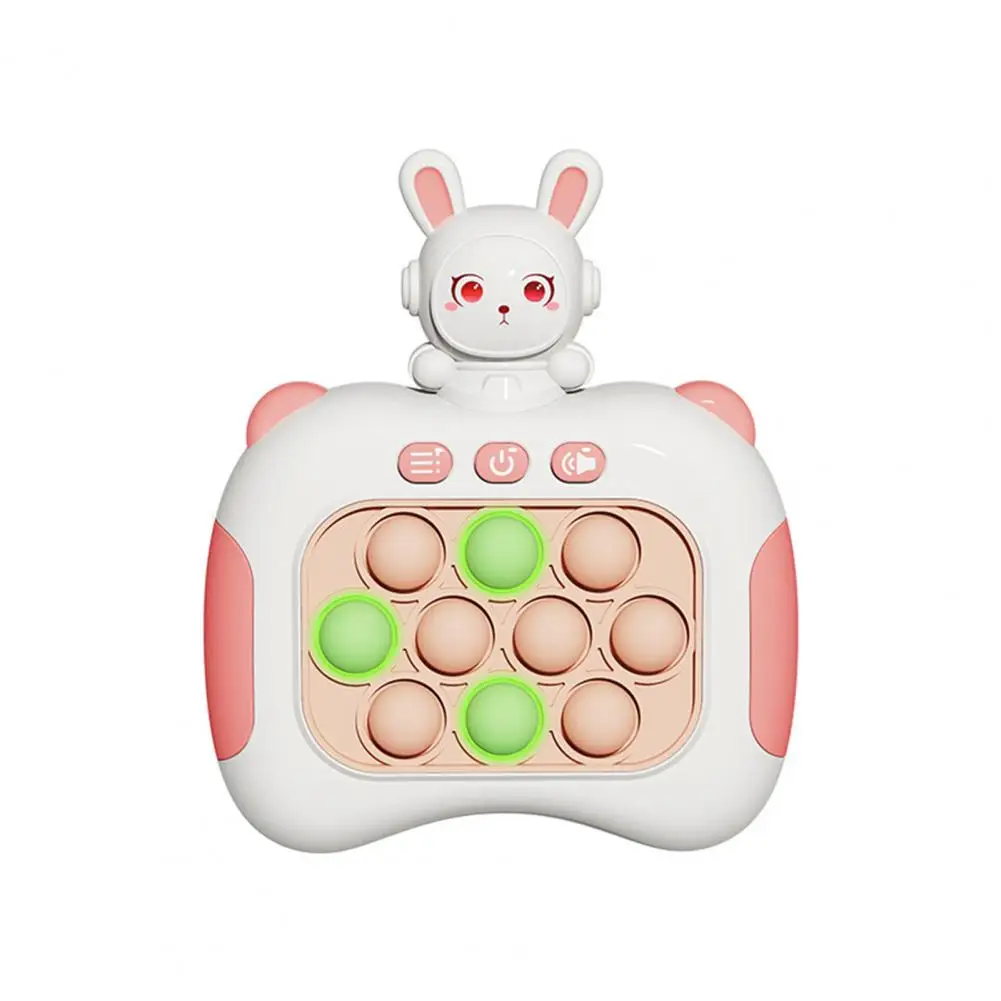 Quick Push Bubble Toy Light Up Cartoon Rabbit Push Bubble Game Handheld Sensory Fidget Toy for Kids Adults 4 Modes Stress Relief newest squid game bracelet silicone finger push pop bubble fidget bracelet stress relief toy keychain anti stress wristband