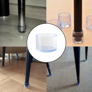 4PCS/Set Rubber Furniture Chair Table Mat Silicone Anti Scratch Protector Cap Table Ferrule Feet Leg Cap Floor Protector 2
