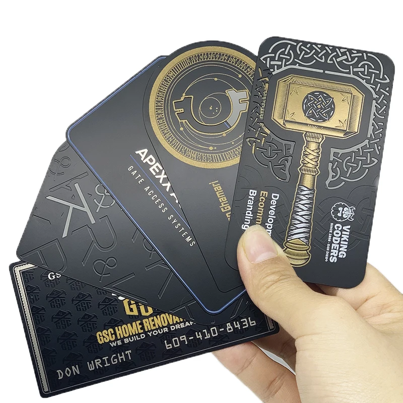 

Custom creative design laser cut stainless steel credit card size luxury gift membership card black metal business