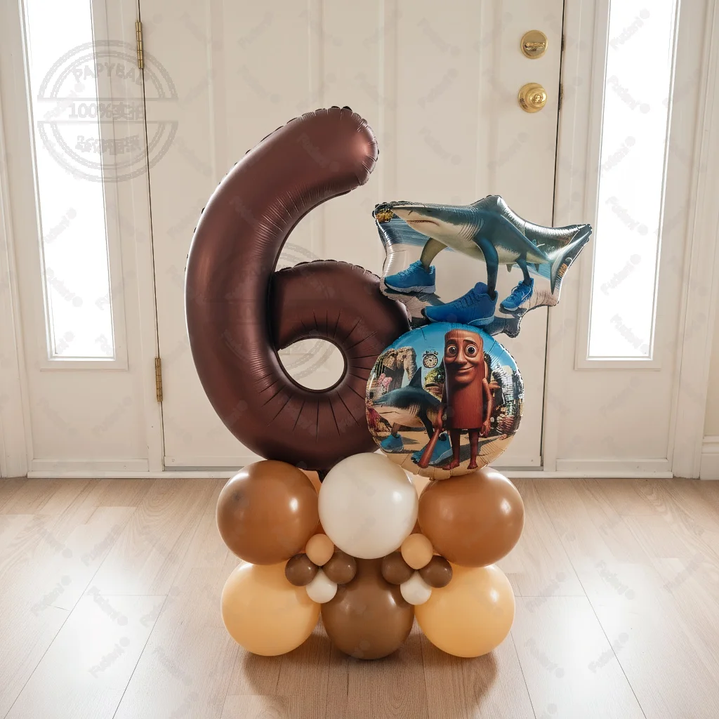 26-teiliges Italienisches Brainrot-Girlanden-Set mit Folienballons, Tung Tung Sahur Geburtstagsparty-Geschenke, Babyparty-Geschenke, Dekorationen