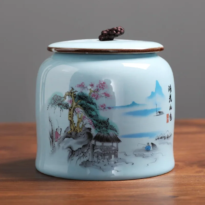 Vintage Ceramic Kitchen Jars Storage Jars Retro Tea Candy Jar Tin Sugar Cans Organizer Paint Storage Tanks Cooking WF1023303 Ceramic Storage Jar