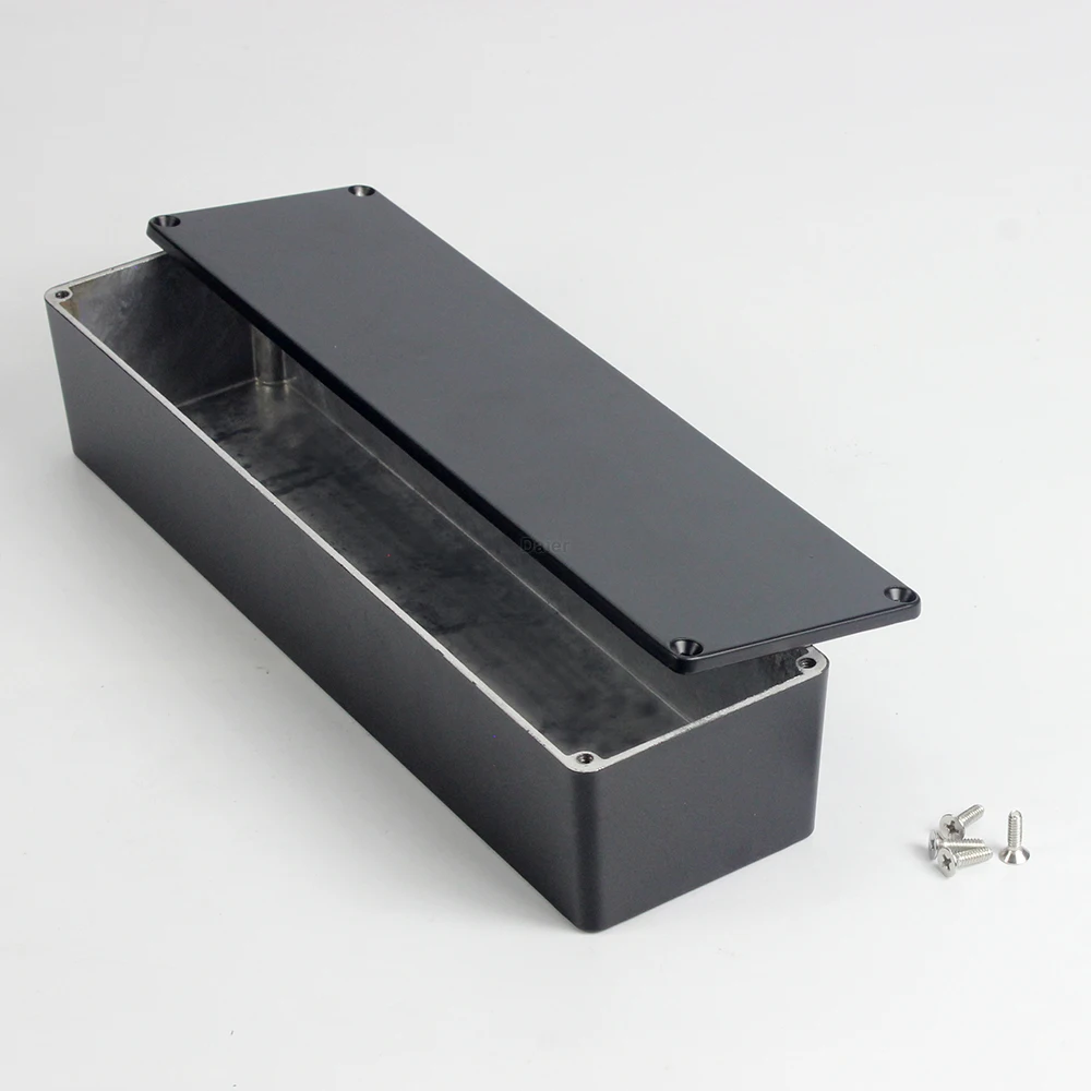 4PCS Black 1032L Long Pedal Die Cast Aluminum Enclosure For Effectors 254*71*52.5mm
