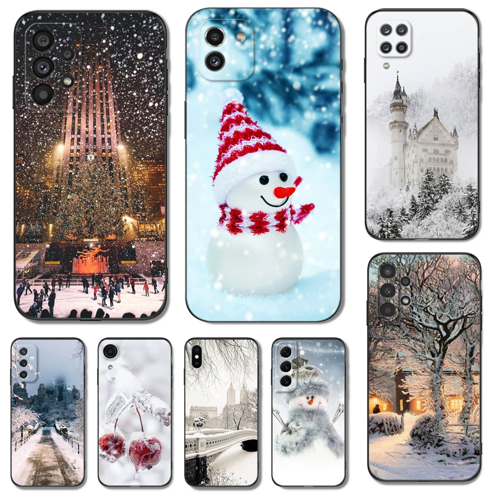 Custodia In Tpu Nero Per Samsung Galaxy S23 S22 S20 S21 Fe Plus Ultra + S10 E Lite Cover Winter New York Central