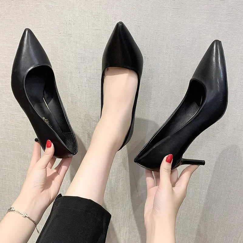 Solid Color Autumn High Heel Bandage Shoes main image 0