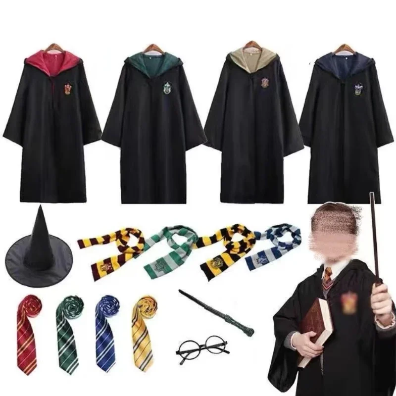 

Костюм для косплея для детей и взрослых, Волшебная накидка, детский халат, накидка, худи для косплея для детей, Слизерин, халат, аксессуары для Хэллоуина