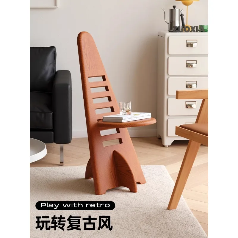 High-end Light Luxury Gis Chair Antique Solid Wood Dining Chair Home Backrest Adjustable Creative Stool
