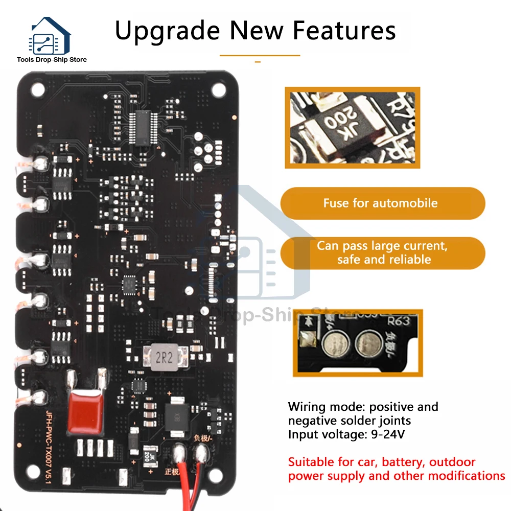 High-Power Wireless Fast Charger Module with Type-C Connectivity