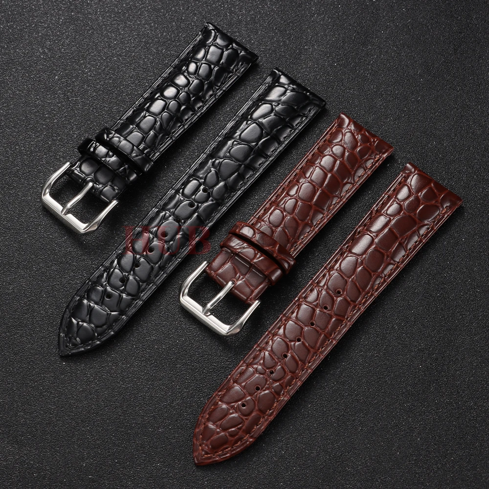 Leder-Uhrenarmband mit Krokodilmuster-Design, 12/14/16/18/19/20/21/22/24 mm, weiche Uhrenarmbänder, lässiges Business-Armband für Herren und Damen – Detail 9