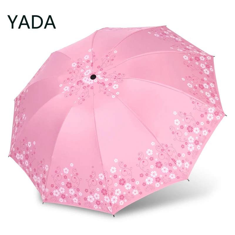 

YADA 10k Manual Flower Design Umbrella Parasol Folding Rainy And Sun Umbrellas For Women UV Windproof Umbrella Paragua YD230016