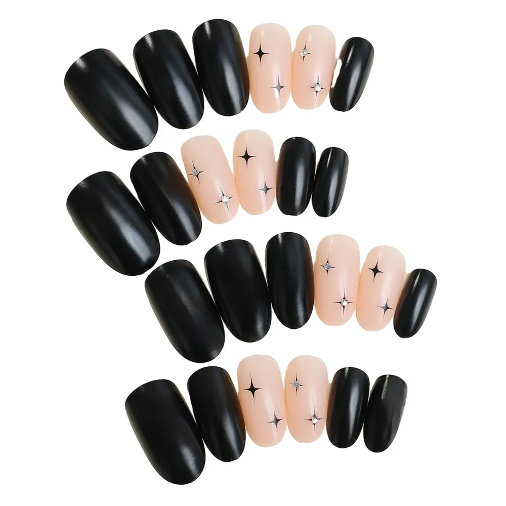 Fashion Wearable Manicure Almond Fake Nails Pointed Head Full Cover Press on Nails Nail Tips Girl