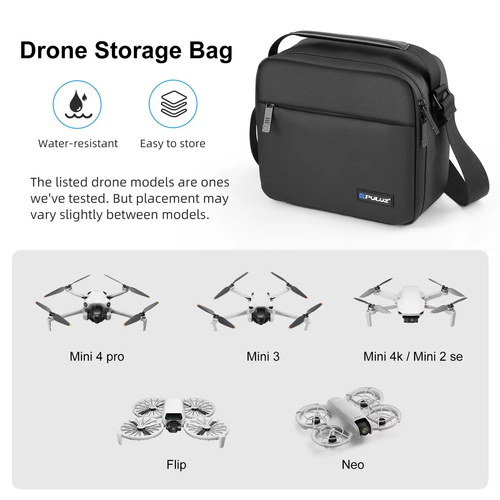 Sac à dos étanche pour drone DJI Mini 3/4 Pro, transport de caméra et accessoires