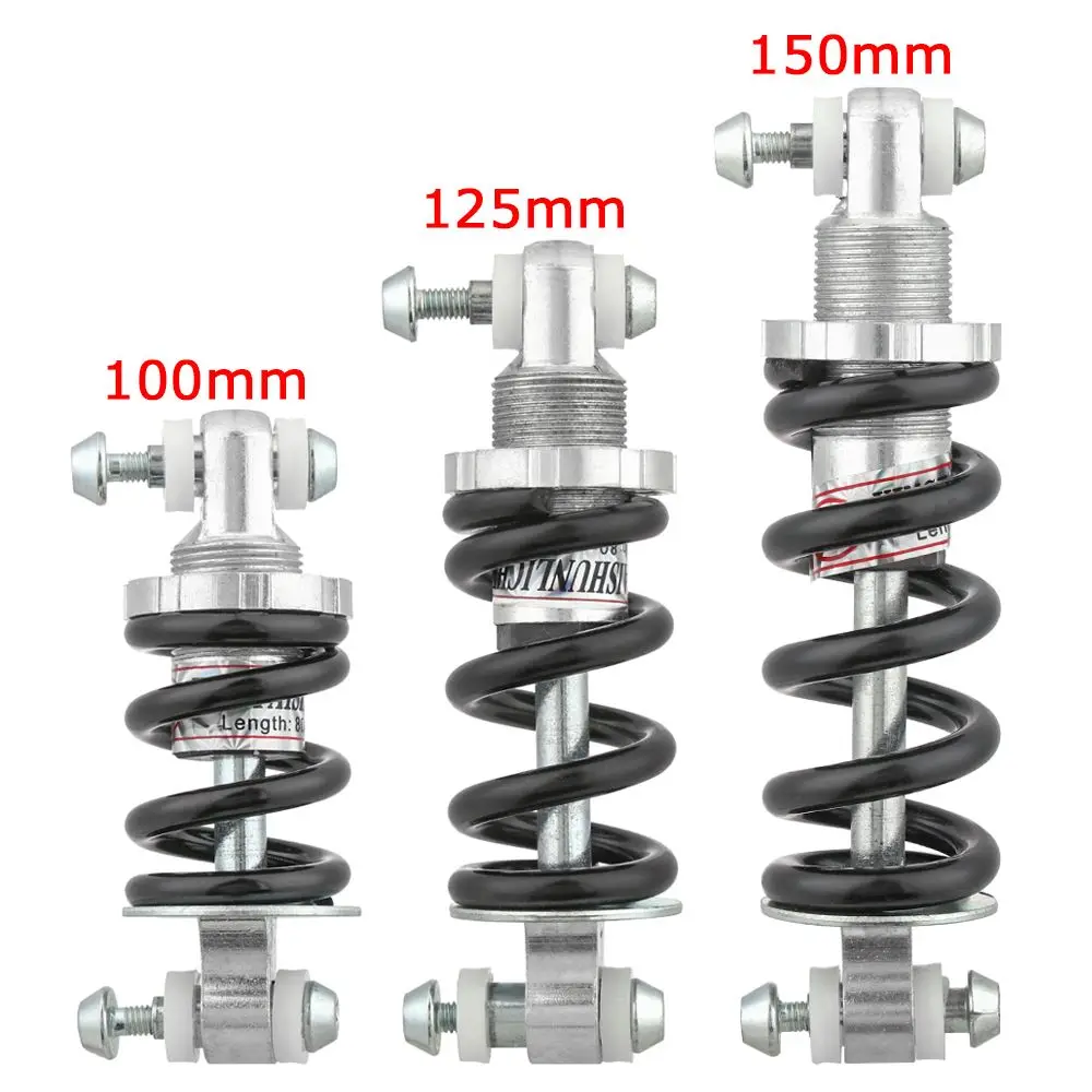 150/125/100mm 500/600/750/1200lb 자전거 스프링 충격 흡수기 서스펜션 댐퍼 자전거 자전거 MTB 후면 충격 사이클링 부품
