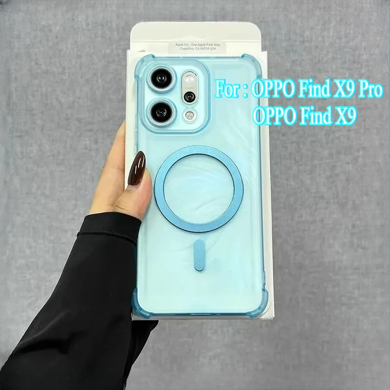 Shockproof Magnetic Wireless Charging Translucent Phone Case with Airbag Protection