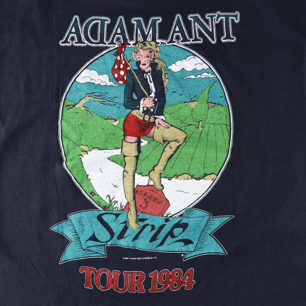 Maglietta Vintage 1984 Adam Ant Strip Tour Classic Black Unisex S-5Xl Ve708
