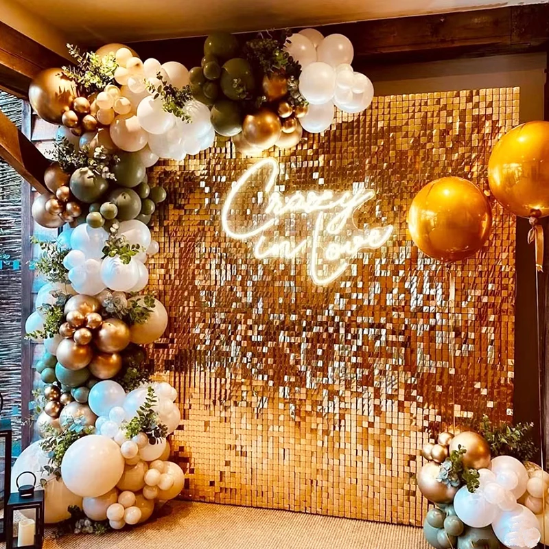 

8pcs/lot Shimmer Wall Sequins Backdrop Wall Panel Bling Square Panels Wedding Birthday Party Decor 30x30cm Sequin Photo Backdrop