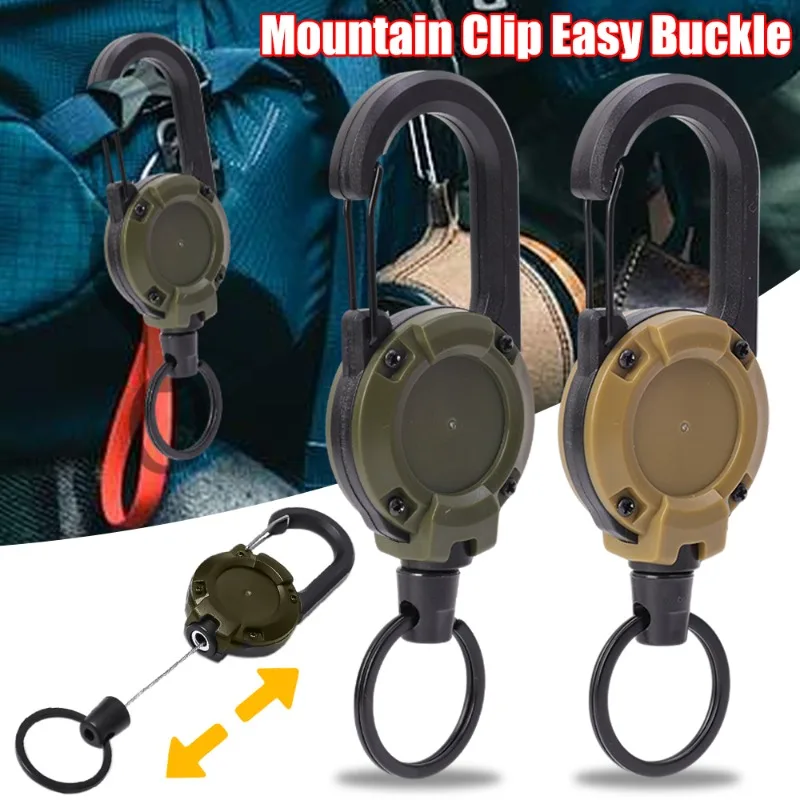 

Retractable Pull Badges ID Reel Carabiner Anti-theft Telescopic Keychain Buckle Key Holder Outdoor Keychain Holds Multiple Tools