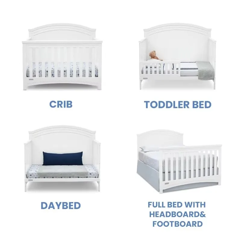 4-in-1 Convertible Baby Crib N More - Greenguard Gold Certified, Bianca White 3