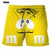 Food M&M's Chocolate Bean Beach Shorts Men Funny Kids 3D Printed Cartoon Cool Ice Swimsuit Board Summer Swim Trunk 4