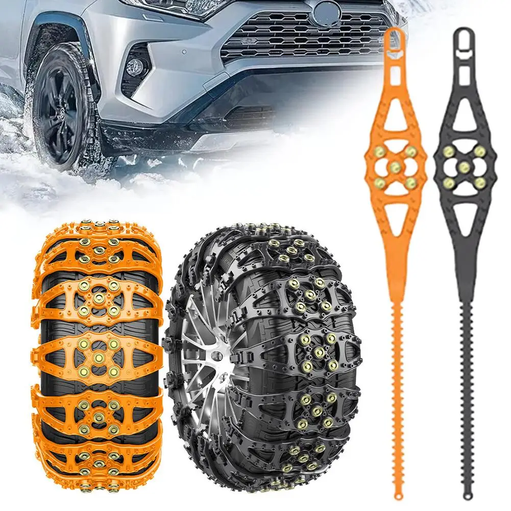 2/4pcs Car Tire Anti-skid Chain SUV Off-road Snow Mud Tyre Universal Wheel Tires Thickened Wheel Chain Snow Widened Non-sli X5B1