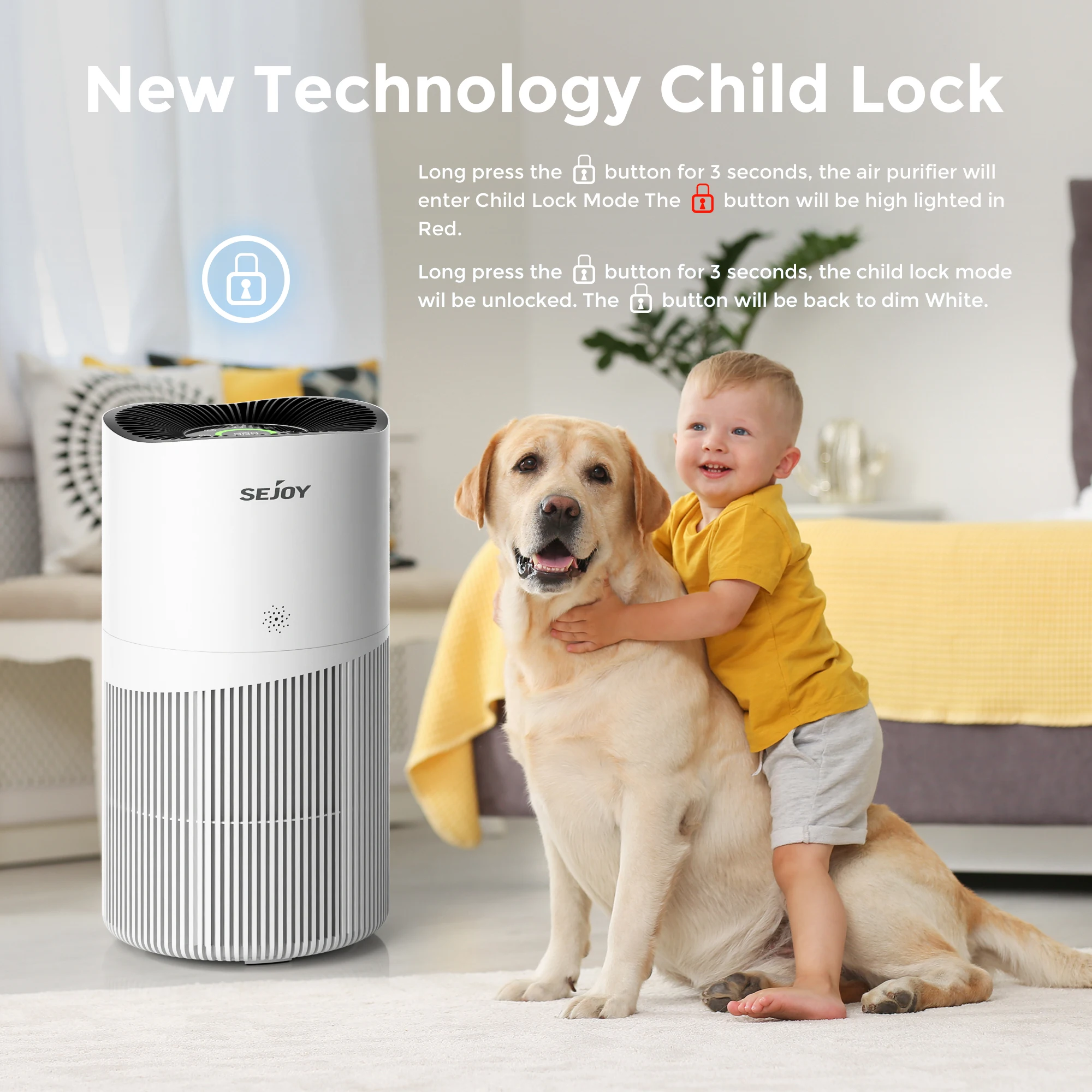 HEPA Air Purifier for Large Rooms for Household HEPA Filter Efficient Purifying Smoke, Pollen, Pet Dander, and Dust Air Purifier 4