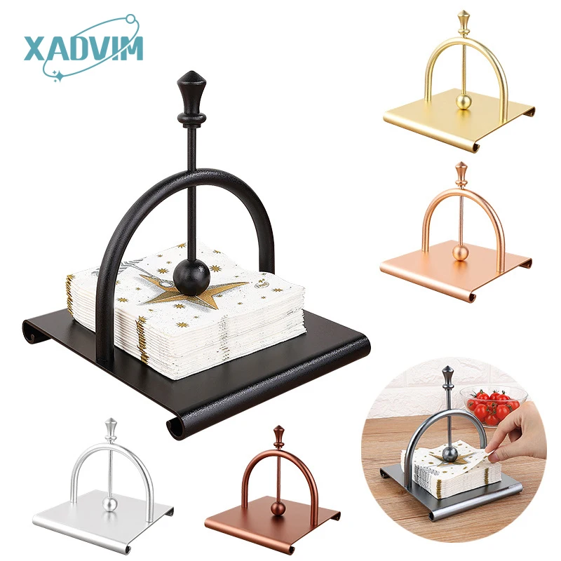 ที่ใส่กระดาษเช็ดปากอะลูมิเนียมอัลลอยด์ทรงโค้ง สำหรับร้านอาหารตะวันตก คาเฟ่ กล่องใส่กระดาษบนโต๊ะอาหาร ที่ใส่กระดาษเช็ดปากแบบยุโรป 1