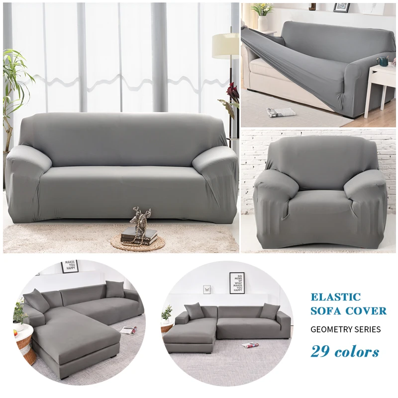 Sofa Covers for Living Room Elastic Plain Stretch Tight Wrap All-inclusive