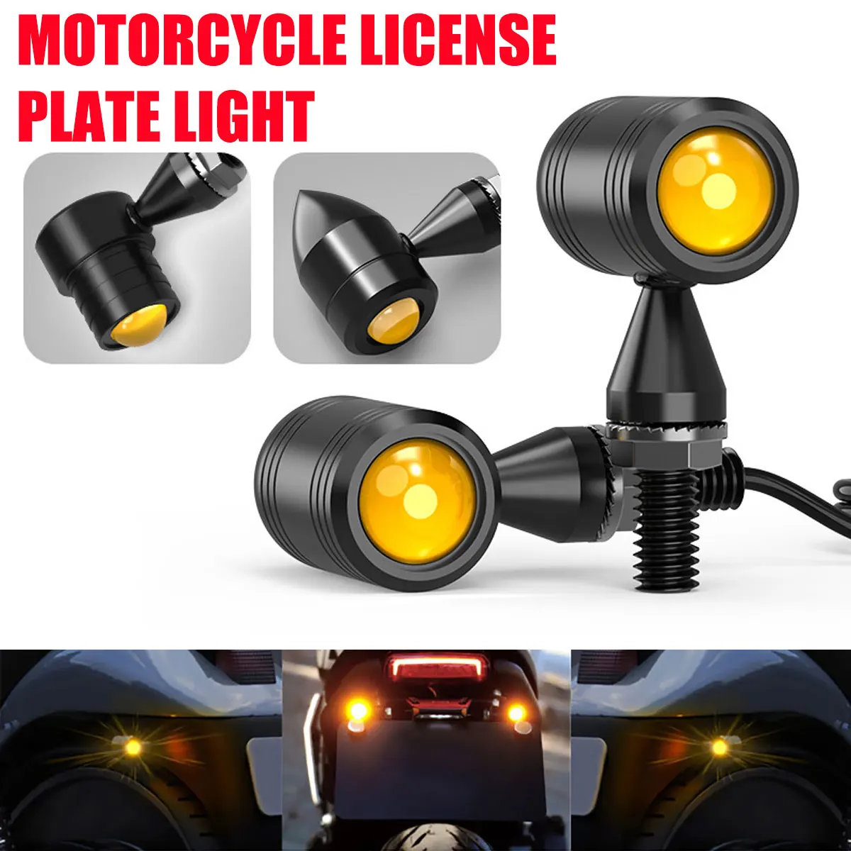 

2PCs Motorcycle License Plate Signal Light Car Tail Bulb Lens Lamps Source Parking Brake Turn Signal Lamps Motorcycle Fog Light