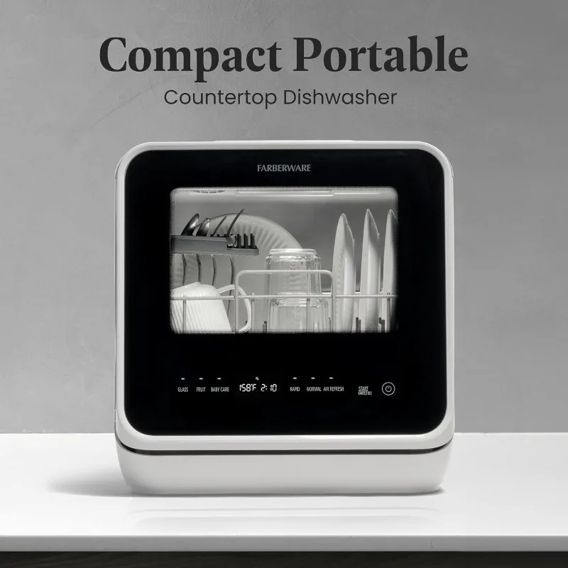 Farberware Portable Countertop Dishwasher with 5-Liter Built-in Water Tank - 5-Program System for Home, RV 2