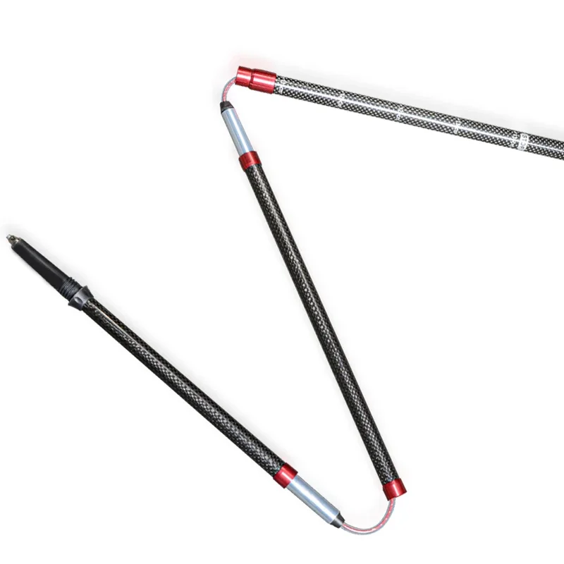 BUB Real Carbon Fiber Outdoor Hiking Cane Carbon Retractable Folding Cane Climbing Equipment Multifunctional Light