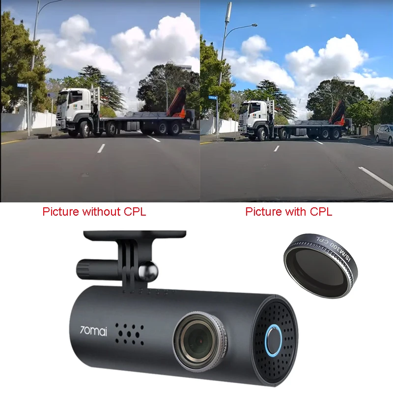 CPL 필터 원형 편광 필터 렌즈 커버 70mai 1s/m300 자동차 DVR 카메라, 70mai 1s/m300 대시 캠 CPL 필터 1pcs